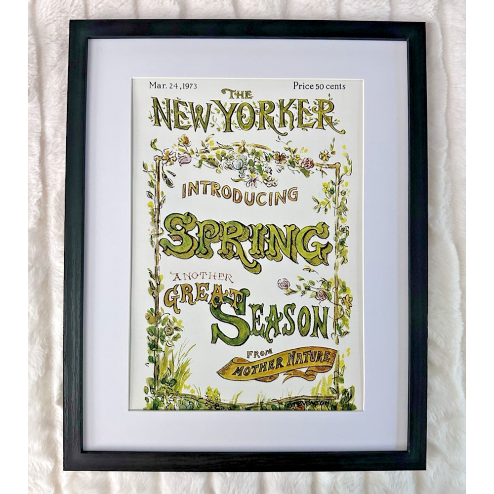 Framed 1973 The New Yorker March 24 Cover Spring Season J. Stevenson